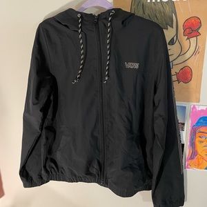 Vans Off the Wall black and light pink wind breaker